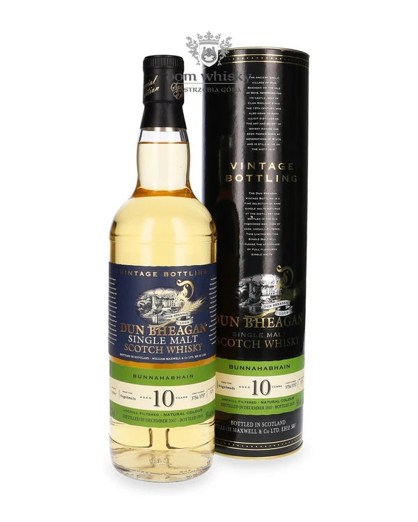 Bunnahabhain 10 YO ; (D.2007, B.2018) Dun Bheagan